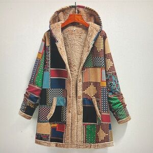 Patchwork Hooded Women's Jacket